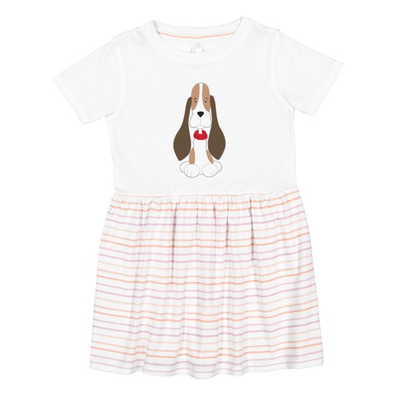 Inktastic Basset Hound with Floppy Ears Girls Toddler Dress