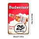 thumbnail image 5 of Placa Metal Vintage Budweiser Pintura Hierro Rectangular Barra Pared 30x40cm, 5 of 9