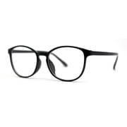 Kid Girls Colorful Round Horn Rim Blue Light Filter Computer Glasses Black
