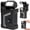 black, variant on EDC flashlight Essential for power outage emergencies. 800 lumens, USB C rechargeable. 9 lighting modes. Magnetic base. Rotating lamp head. Backpack work light.