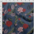 thumbnail image 4 of oneOone Polyester Lycra Blue Fabric Florals Craft Projects Decor Fabric Printed By The Yard 56 Inch Wide, 4 of 4