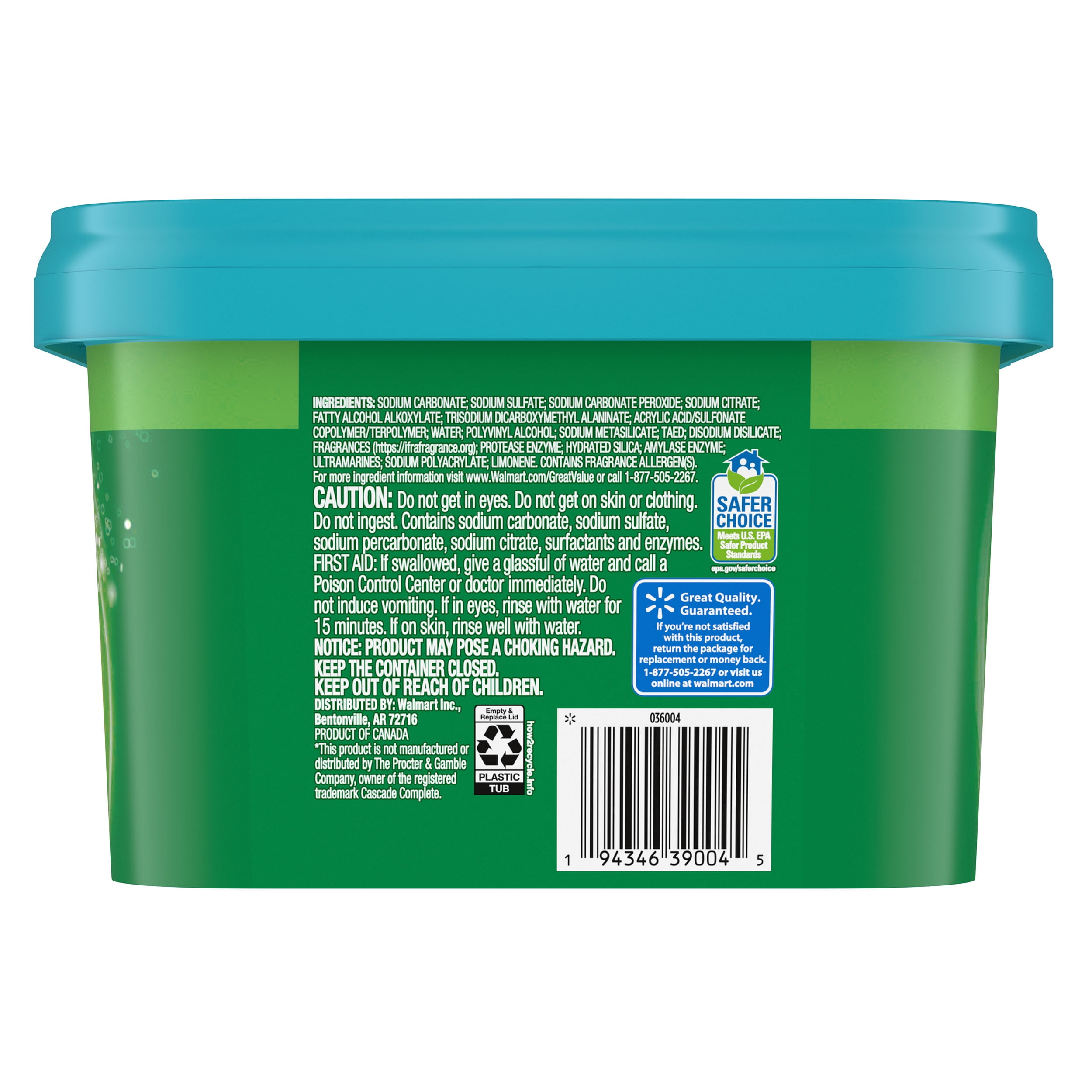 Great Value Original Dishwasher Pacs, Fresh Scent, 115 Count