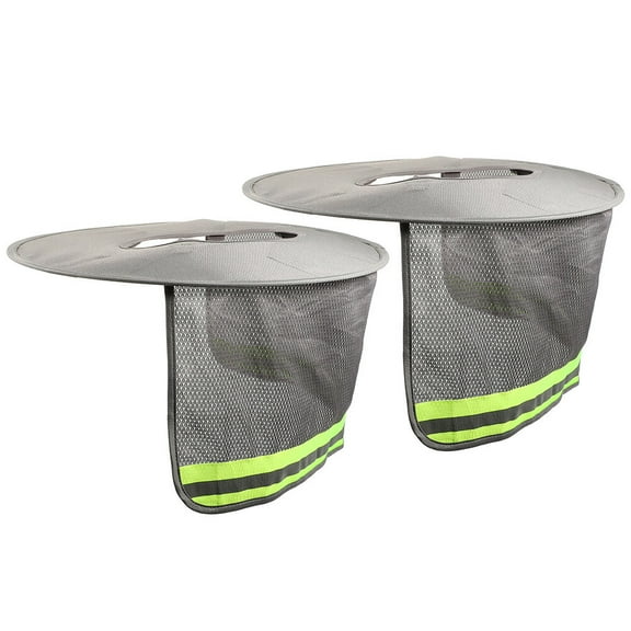 WOFASHPURET Hard Hat Sun Shade Polyester Grey Construction Site Work 2Pcs 17.88X17.88X9.43in
