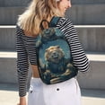 thumbnail image 6 of Picia Starry Sky Meditating Lion Printed Canvas Daypack - Stylish and Durable Vintage Compact Backpack - Class, Work, Travel, or Laptop Bookbag,Organized Compartments-Small, 6 of 6