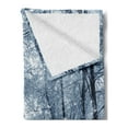 thumbnail image 2 of Forest Soft Flannel Fleece Blanket, Snowy Trees Farmhouse Wildlife Rustic Woodsy Idyllic Scenery Frosty View, Cozy Plush for Indoor and Outdoor Use, 60" x 80", White Black and Grey, by Ambesonne, 2 of 5