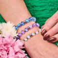 thumbnail image 3 of Rainbow White | Silver | Mermaid Glass Macaron Bracelet, 3 of 8