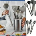 thumbnail image 1 of Purpose Kitchen Cookware Set 11 Food Grade Silicone and Stainless Steel with Rotating Storage Bucket for Effortless Cooking and Organization in Kitchen Utensils, 1 of 6