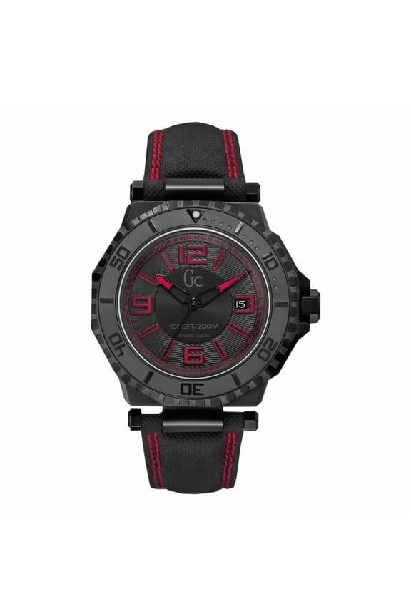 Collection Men's Black Nylon Band IP Steel Case Sapphire Crystal Quartz Analog Watch X79007G2S