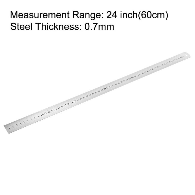 Uxcell Stainless Metal Measuring Straight Ruler 60cm 24-Inch