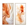 thumbnail image 2 of Designart "Orange White Waves Painted" Abstract Liquid Ink Framed Wall Art Set Of 2 - Modern White Framed Wall Art Set Of 2, 2 of 6