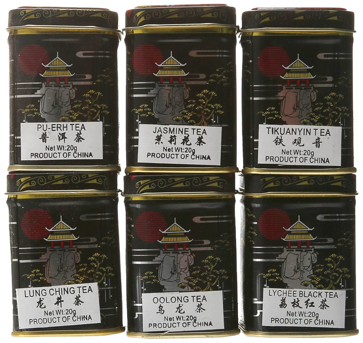 Blooming Import Inc Chinese Loose Leaf Sampler 6 Tins