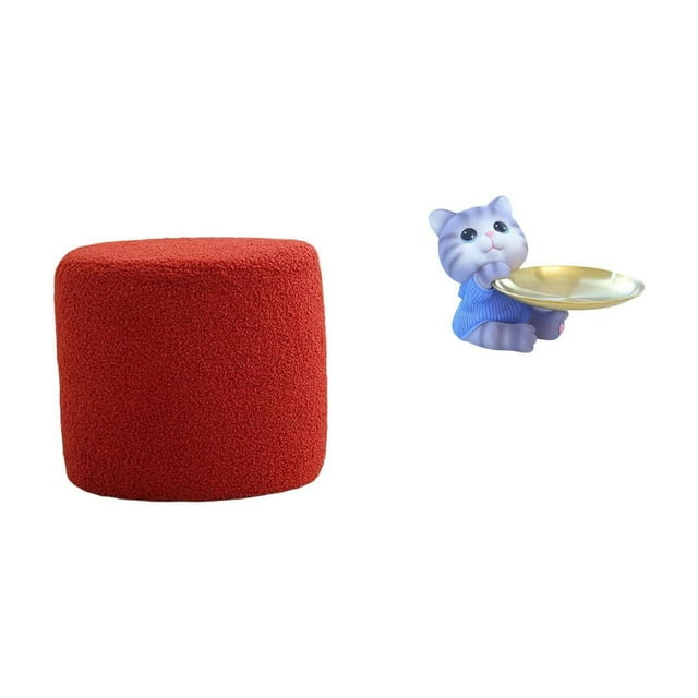 Escabel,Reposapiés pequeño,taburete otomano,sofá,taburete de té,Reposapiés Cubo Taburete Taburete para Dormitorio Baño,Figura de oso,Bandeja para gatos Bandeja para dulces para gatos