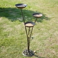 15" L*30.5" H Cast Iron Pedestal Bird Bath, Metal Bird Baths for
