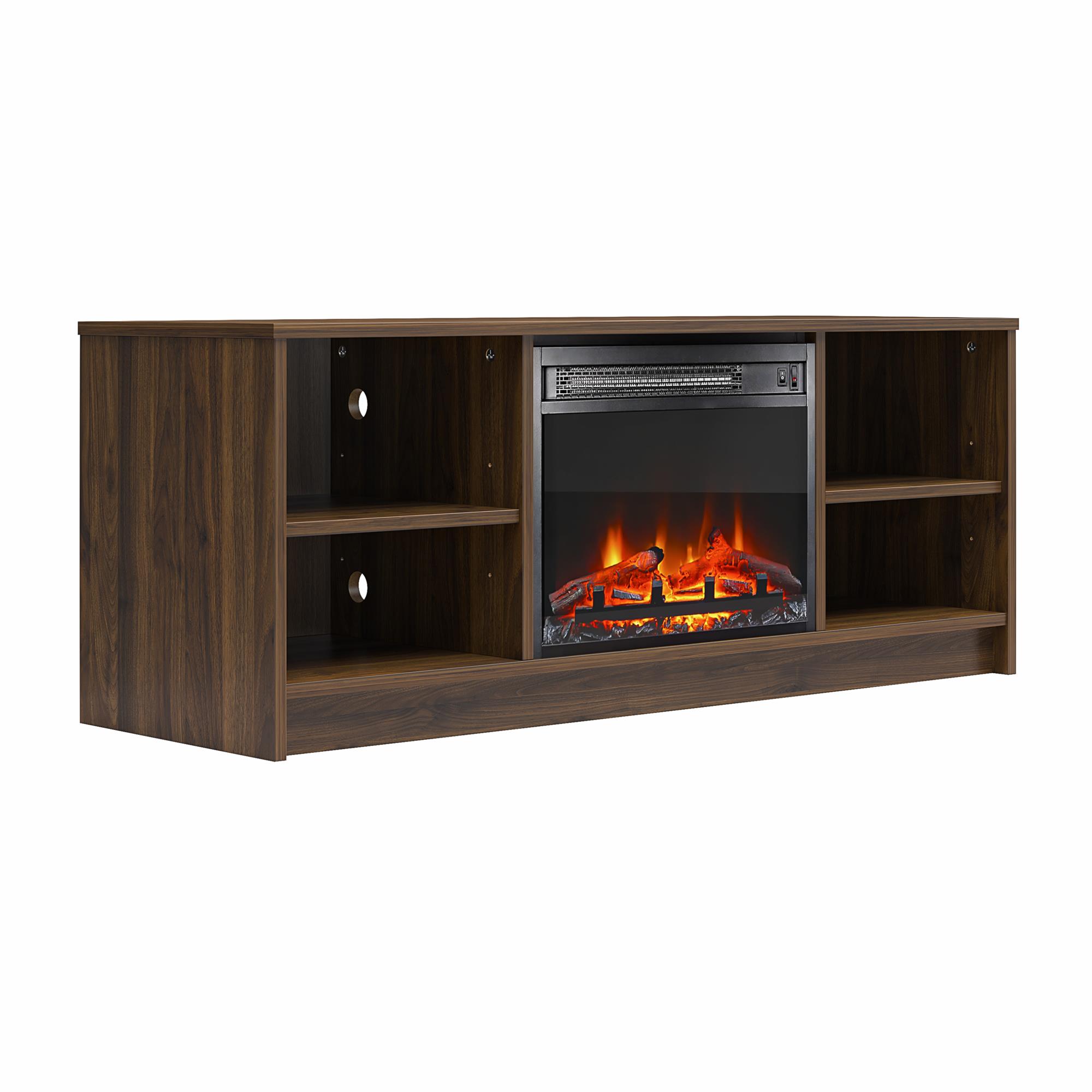 Mainstays Fireplace TV Stand, for TVs up to 55", Walnut - image 3 of 12