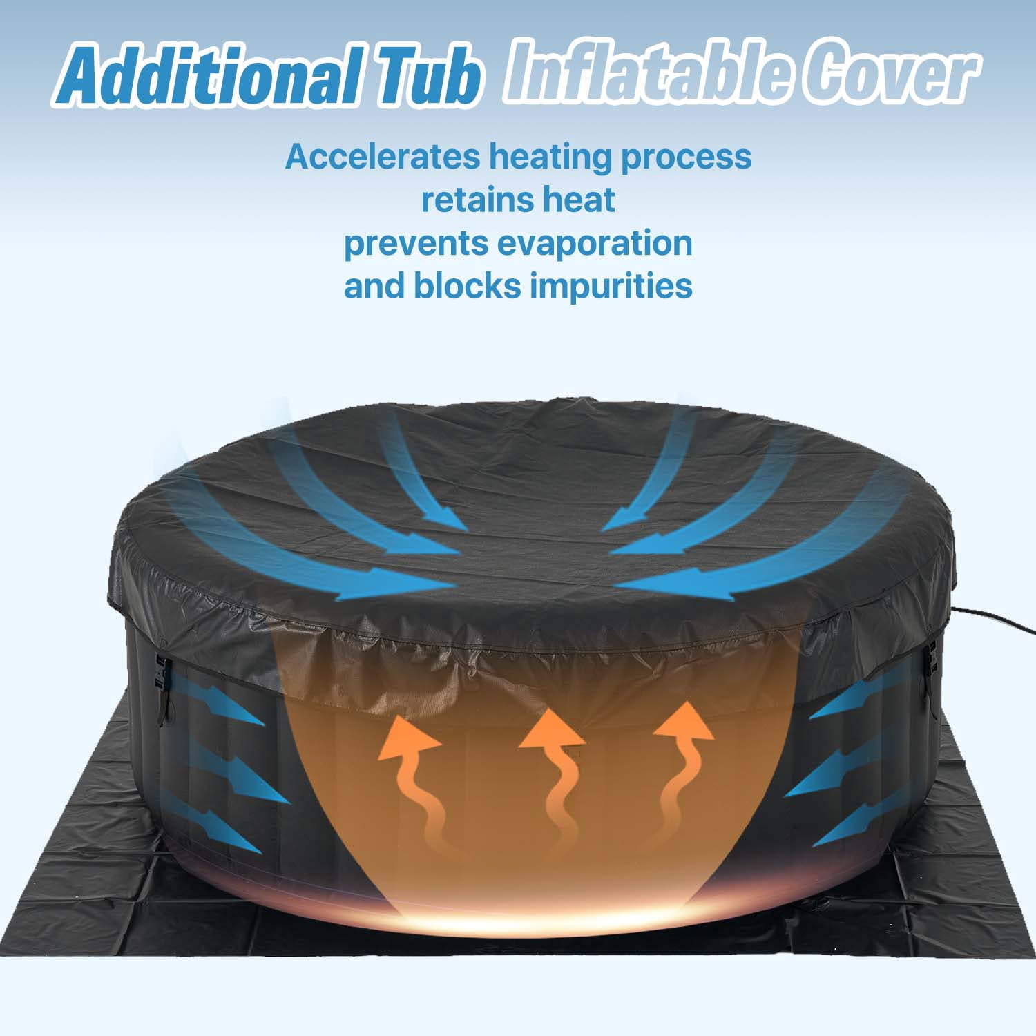 Portable Outdoor Spa with 130 Soothing Air Jets, Heater Pump,Insulated Cover and Filter System