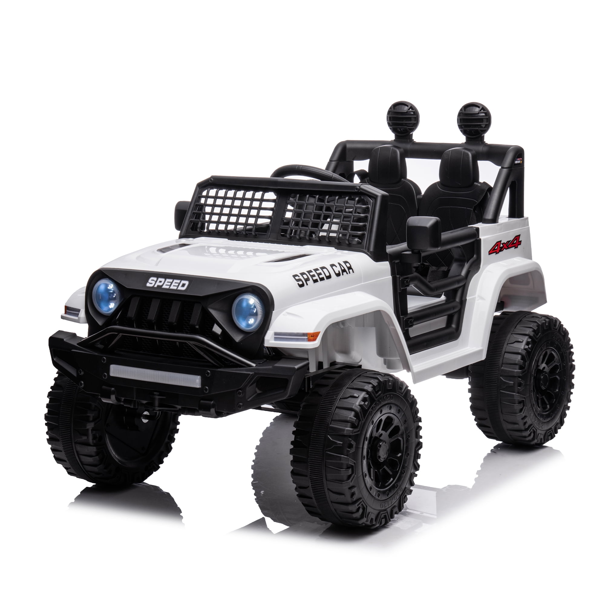 Resenkos 12v Battery-Powered Toy Truck for Kid, Kids Ride On Truck Electric Vehicle with Parents Remote Control, Three Speed Adjustable, White Resenkos 12v Battery-Powered Toy Truck for Kid, Kids Ride On Truck Electric Vehicle with Parents Remote Control, Three Speed Adjustable, White