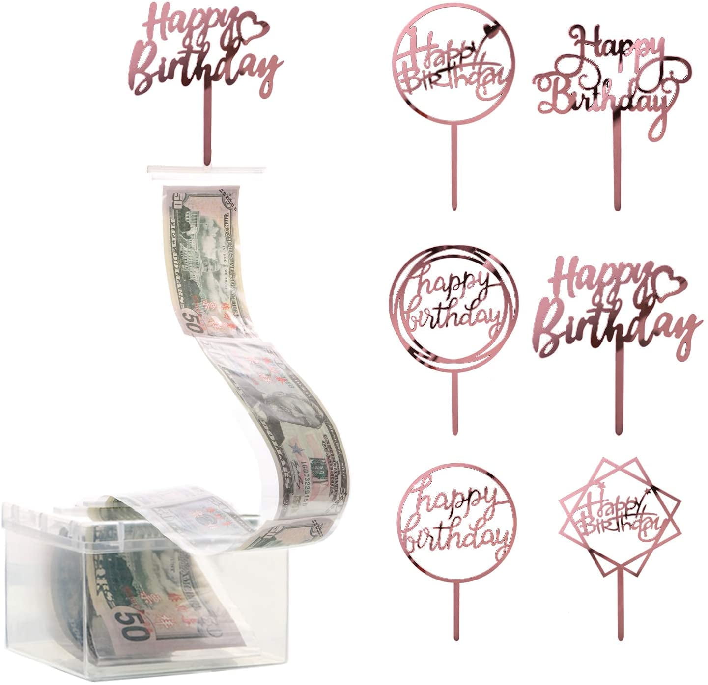 107 Pieces Cake Money Box Kit, Pulling Money Box Cake Topper Money Box