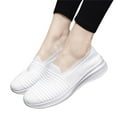 thumbnail image 4 of Siilsaa Women's Walking Shoes Slip-on - Ladies Nursing Work Air Cushion Mesh Casual Running Jogging Shoes(White,9), 4 of 5