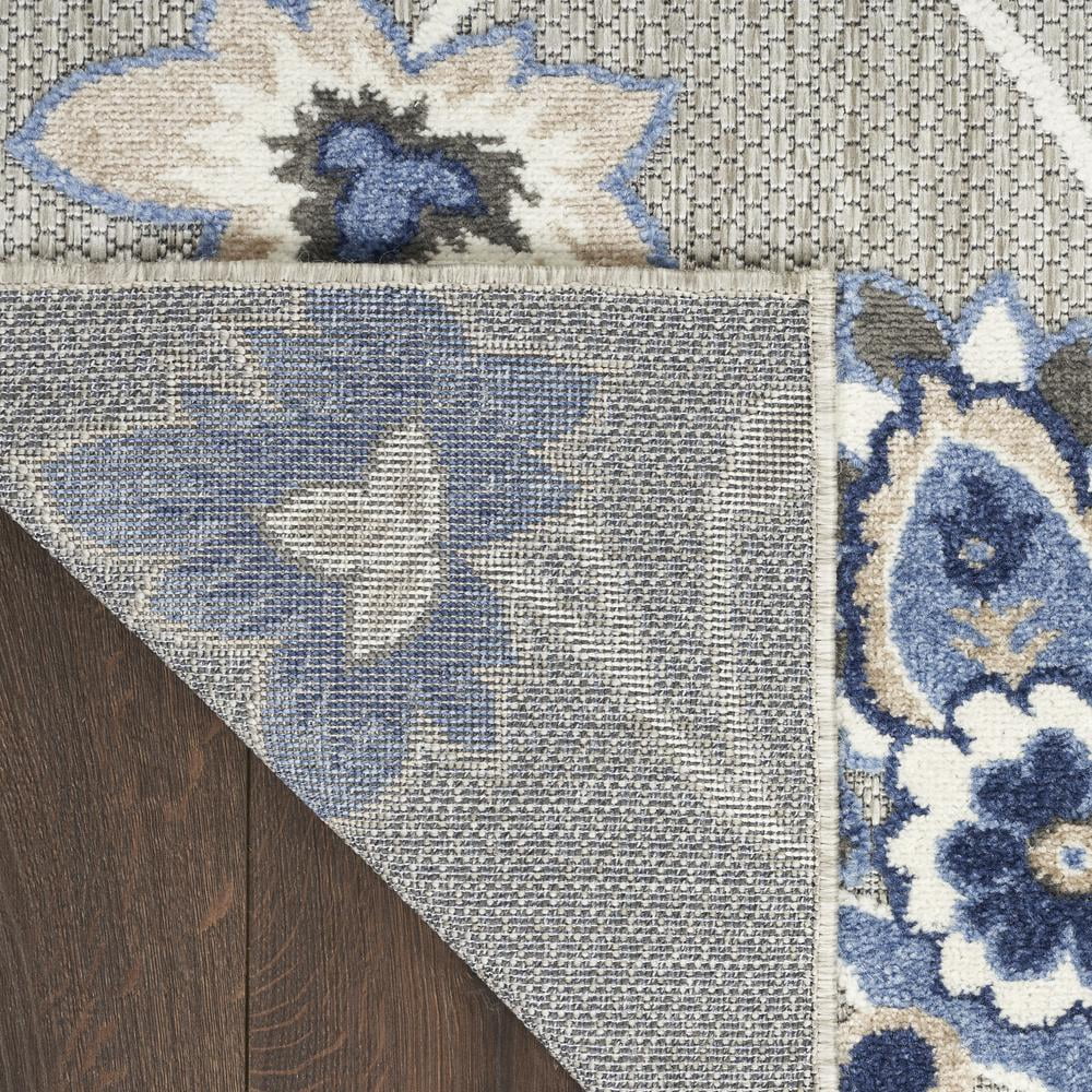Nourison Aloha Indoor/Outdoor Blue/Grey 6' x 9' Area Rug, (6x9)