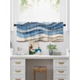 thumbnail image 5 of Valances for Windows Blue Brown Rod Pocket Cafe Window Treatments Valance Curtains for Kitchen Bathroom Laundry Basement Windows 60"x18", 5 of 9