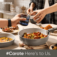 thumbnail image 2 of CAROTE 25 Pcs Ceramic Nonstick Cookware Sets, Pots and Pans Set with Detachable Handles, Oven Safe, Induction Cookware, Stackable Kitchen Cooking Set, Gray, 2 of 6