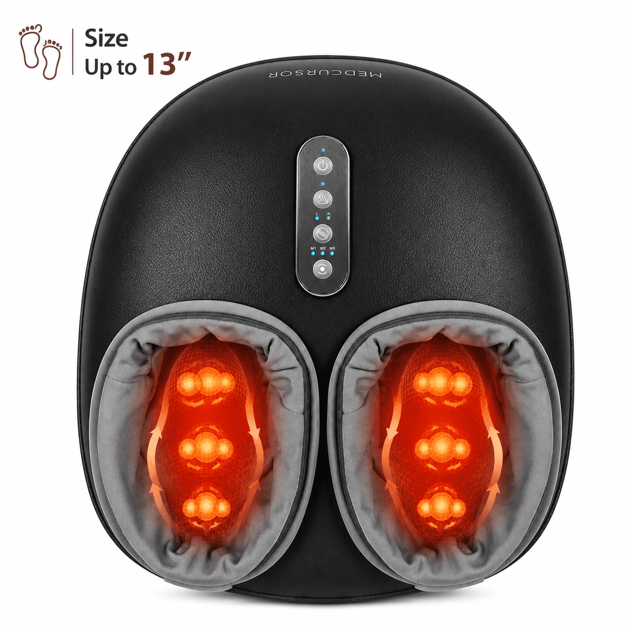 Medcursor Foot Massager with Heat, Shiatsu Foot Massager Machine with Air Compression, Deep Kneading, Rolling for Plantar Fasciitis, Neuropathy Comfort, FSA HSA Eligible, Gifts for Mom Dad Women Men