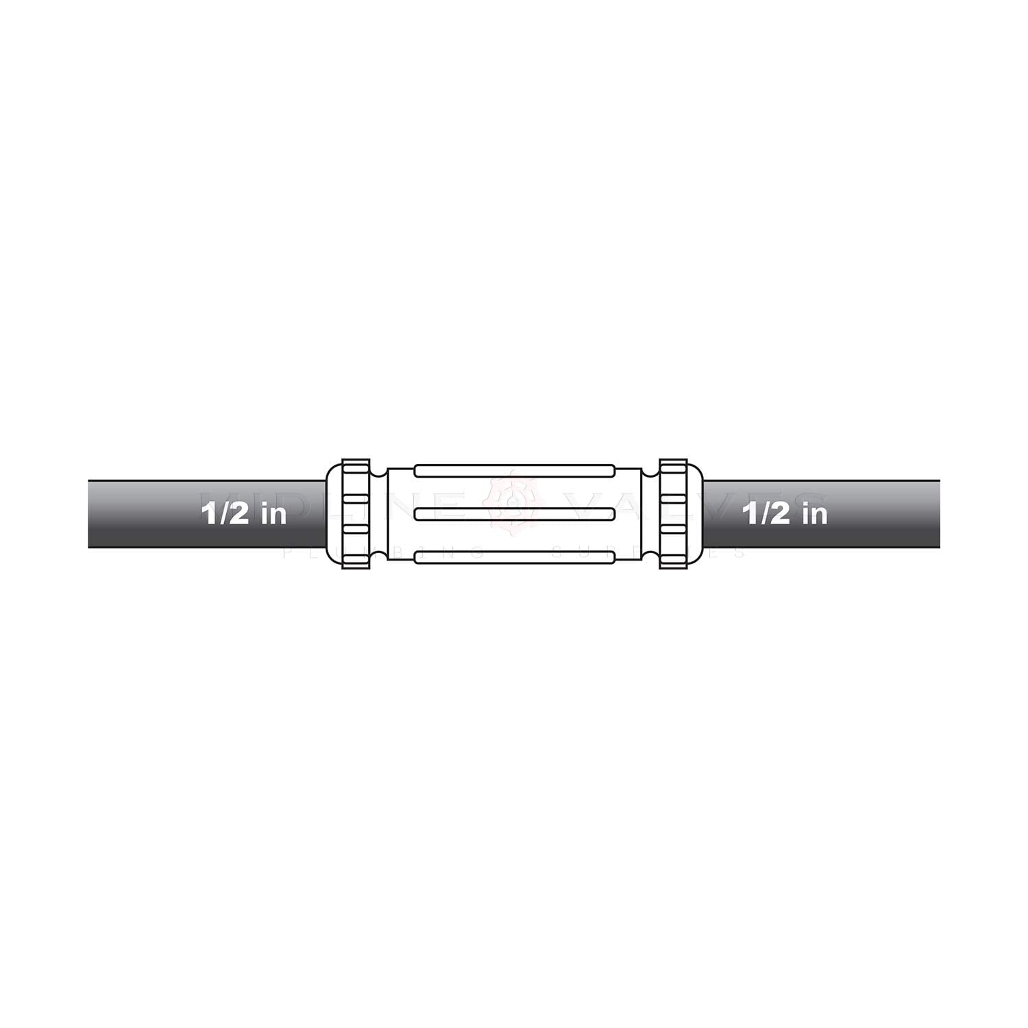 Midline Valve 22RCL34-24 Compression Coupling Fitting, with Packing Nut, Brass, 1/2 in. Nominal Fitting, 5 in. Length (24 Pack)