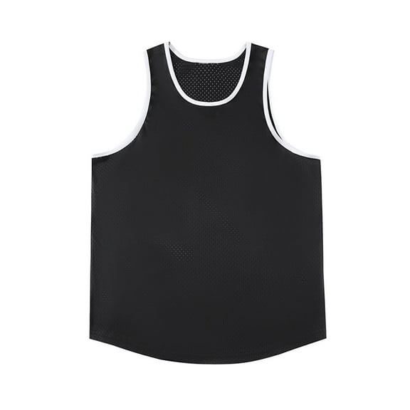 cocolona Mens Summer Sports Tank Tops Fashion Crew Neck Sleeveless Casual Color Block Mesh Breathable Gym Workout T-Shirts