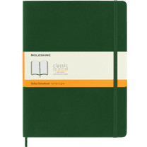 Moleskine Classic Notebook, Soft Cover, XL (7.5" x 9.75"), Ruled, Myrtle Green