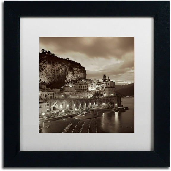 Trademark Fine Art "Atrani I" Canvas Art by Alan Blaustein, White Matte, Black Frame
