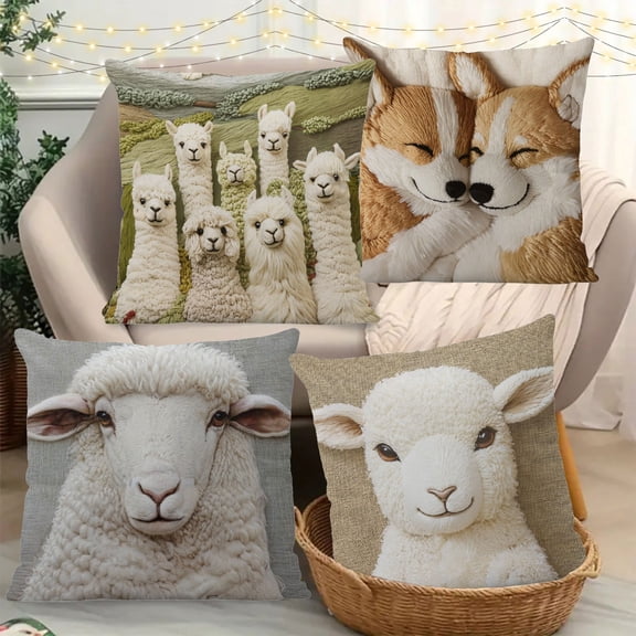 Yeciiwht Animals Series Pillow Covers 18x18 Inches, Exquisite Decorative Print Throw Pillow Covers Bedroom Living Room Sofa Cushion Cover Soft Pillow Case for Home Room Decor