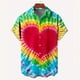 thumbnail image 4 of Nueva camisa de moda para hombre con estampado 3D, de verano, de manga corta, con una sola fila de botones, holgada, de gran tamaño, con estampado de corazón amoroso, tendencia, camisas unisex, 4 of 5