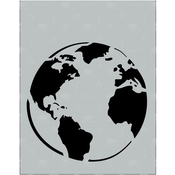 Stencil1 Earth Stencil|Globe Stencil 8.5" x 11" inches for Painting on T-Shirts, Canvas, Wall, Wood, and Home Decor|Wall Decals - Reusable