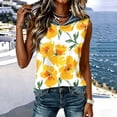 thumbnail image 4 of Erwazi Hooded Tops for Women Summer Sleeveless Denim Printed Vest Outdoor Activities Casual Jeans Tunic Top, 4 of 7
