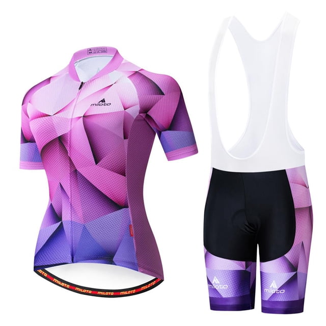 Summar Ensemble de Maillot de Cyclisme pour Femmes Fille avec Coussin en Gel Léger