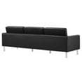thumbnail image 3 of Modway Loft Tufted Vegan Leather Upholstered Living Room Sofa in Silver Black, 3 of 8