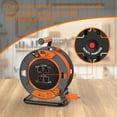 thumbnail image 5 of Hongyi Heavy Duty Extension Cord Reel 80ft, 14AWGX3C, SJTW, 4-Outlet, Orange, 5 of 7
