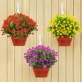thumbnail image 3 of Artificial Flowers Outdoor Fake Flowers for Decoration UV Resistant No Fade Faux Plastic Plants Garden Porch Window Box Décor (6 Bundles, 2#Yellow) A, 3 of 5