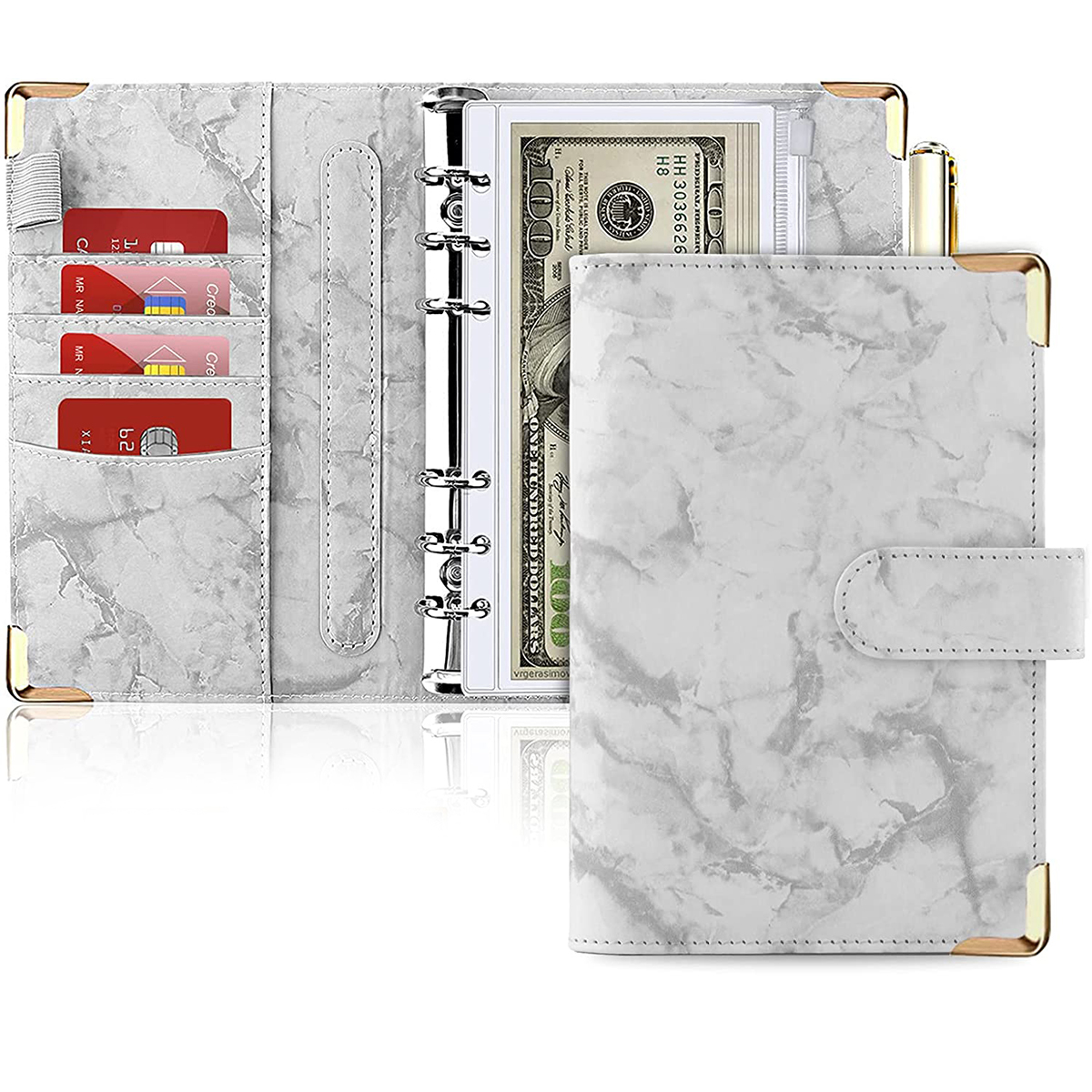 30pcs A6 Budget Binders Set Cash Envelopes for Budgeting PU Budget Planner with Budget Sheets