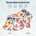 thumbnail image 5 of Naloa Flowers Birds And Butterflies Reflective Double-Sided Bucket Hat, Sun Hat, Soft and Breathable for Gardening, Beaching, Camping, Hiking, Fishing, 5 of 9