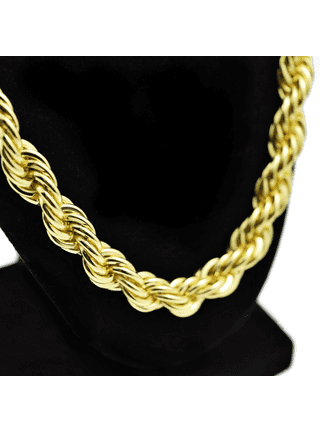 Bling Cartel Heavy 25mm Gold Plated Mens Hollow Thick Rope Dookie Chain 36  Hip Hop Necklace