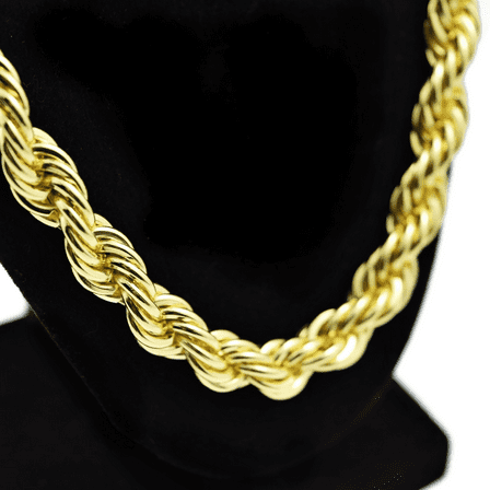 Mens Rope Chain Dookie Gold Finish Hip Hop Rapper Twisted Necklace 30" Inch x 10MM