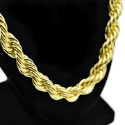 BLING CARTEL Mens Rope Chain Dookie Gold Finish Hip Hop Rapper Twisted Necklace 30" Inch x 10MM
