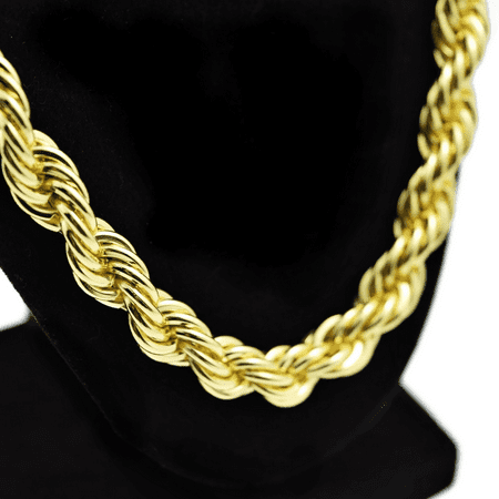 Mens Rope Chain Dookie Gold Finish Hip Hop Rapper Twisted Necklace 30