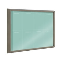 Kate and Laurel Blake This Week Framed Teal Printed Glass Dry Erase Wall Art by The Creative Bunch Studio, 18x24 Gray, Weekly Calendar Decorative Wall Organizer