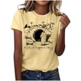 thumbnail image 1 of Mujeres Manga Corta de Verano Tops Pascua Impresa Cuello Redondo, Blusa de Moda Casual para la Primavera, 1 of 4