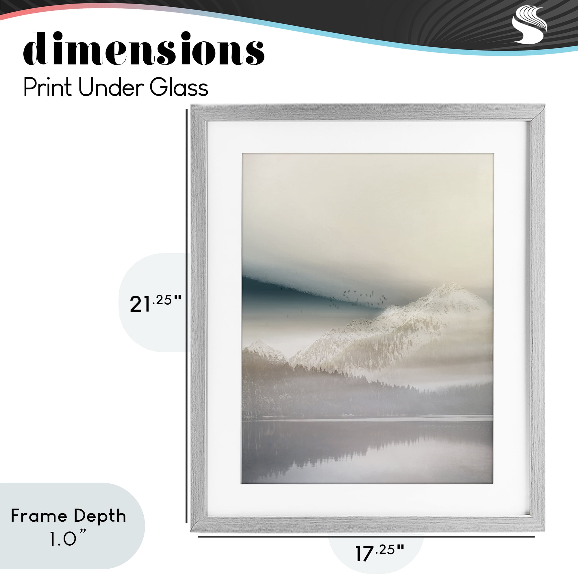 Stupell Industries Mountainous Vanilla Landscape Gray Framed Print Under Glass, design by Gemma Bardot