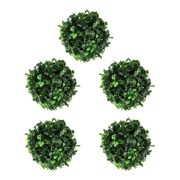 5 Pcs Grass Ball Artificial Boxwood Balls Indoor Plant Decor Green Leaf