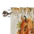 thumbnail image 5 of Fall Thanksgiving Kitchen Valances for Windows 54x18 Inch Kitchen Curtains Valances Rod Pocket Rustic Orange Pumpkin Harvest Maple Leaf Bathroom Window Valances for Window Treatment Decor, 5 of 6