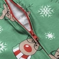 thumbnail image 4 of Christmas Family Matching Pajamas Holiday Reindeer Print Long Sleeve Hoodie One-Piece Jumpsuit Zipper Pjs, 4 of 8